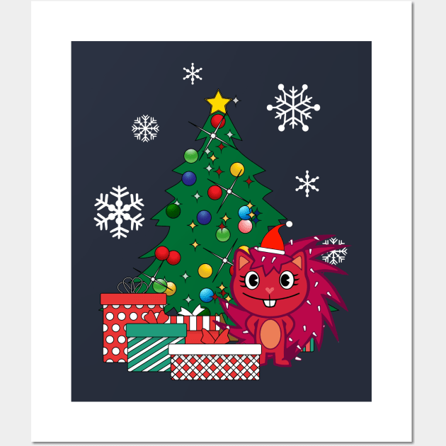 Flaky Around The Christmas Tree Happy Tree Friends Wall Art by Nova5